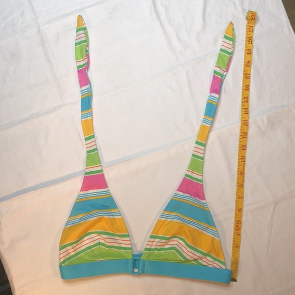 La Blanca, Halter Style, Bright Multi-Colored, Striped, Bikini - Picture 6 of 10